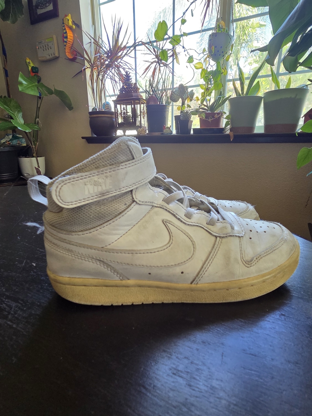 Nike White High Top Sneakers with Swoosh